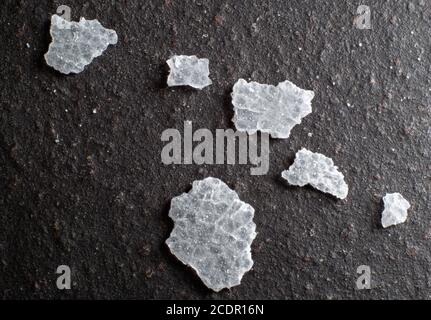 Nahaufnahme Makrofotografie von koscheres Salz Stockfoto