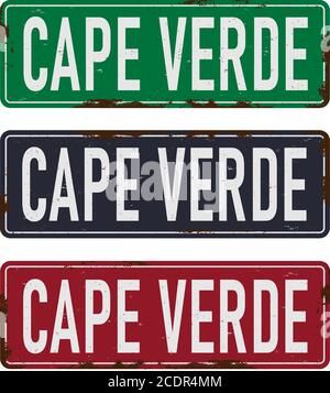 Vektorsymbol. Text Kap Verde isoliert auf weißem Hintergrund. Stock Vektor