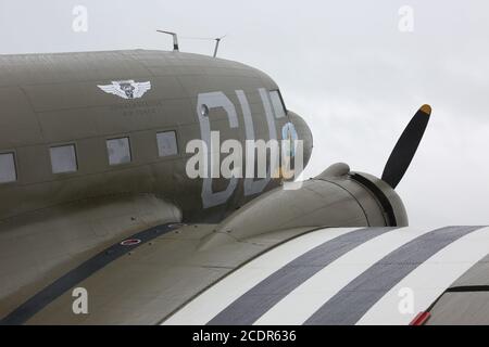 Glasgow Prestwick Airport 24 Mai 2019 Dakota Flugzeuge auf dem Weg nach Frankreich Credit : Alister Firth Stockfoto