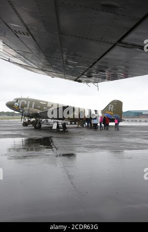 Glasgow Prestwick Airport 24 Mai 2019 Dakota Flugzeuge auf dem Weg nach Frankreich Credit : Alister Firth Stockfoto