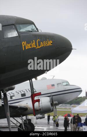 Glasgow Prestwick Airport 24 Mai 2019 Dakota Flugzeuge auf dem Weg nach Frankreich Credit : Alister Firth Stockfoto