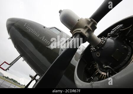 Glasgow Prestwick Airport 24 Mai 2019 Dakota Flugzeuge auf dem Weg nach Frankreich Credit : Alister Firth Stockfoto