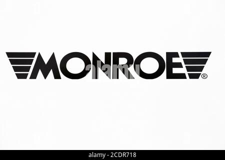 Grenoble, Frankreich - 25. Juni 2017: Monroe-Logo an einer Wand. Monroe Stoßdämpfer, Federbeine und andere Produkte werden von Tenneco hergestellt Stockfoto