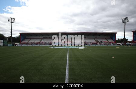 Allgemeiner Blick auf den Boden vor dem schottischen Premiership-Spiel im Fountain of Youth Stadium, Hamilton. Stockfoto