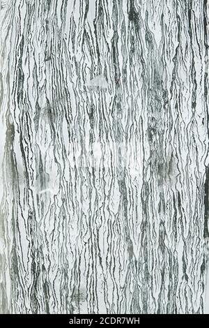 Weiße Malstriche auf einem Schaufenster, abstrakter Hintergrund Stockfoto