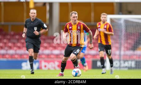 Bradford, Großbritannien. August 2020. Callum Cooke von Bradford City während des 2020/21 Pre Season Freundschaftsspiels zwischen Bradford City und Wigan Athletic im Utility Energy Stadium, Bradford, England am 29. August 2020. Foto von Thomas Gadd. Kredit: Prime Media Images/Alamy Live Nachrichten Stockfoto