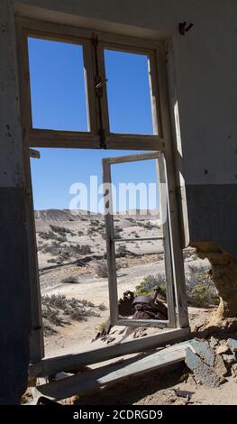 Pomona, Namibia - 15. August 2018: Foto von Ruinen in Pomona Geisterdiamantgräberstadt Stockfoto