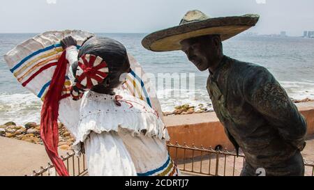 Skulptur der Volkstänzer in Puerto Vallarta Stockfoto