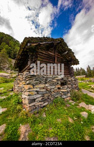 Panorama - Valle Spluga Stockfoto