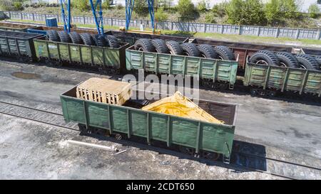 Güterzüge auf Stadt-Cargo-terminal Stockfoto