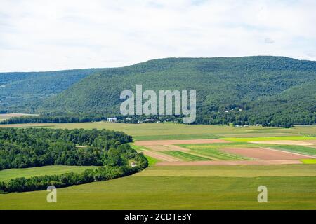 Landschaftlich schöne grüne Landschaft im Upstate New York. Stockfoto