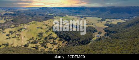 Das Kanimbla Valley in den Blue Mountains in New South Wales in Australien Stockfoto