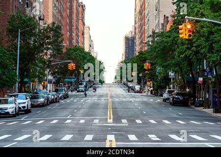 Leere Straße in New York City während des COVID-19 (Coronavirus) Pandemie