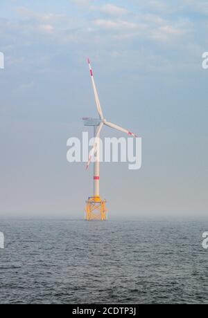 Bau von Offshore-Windpark-Energie Stockfoto
