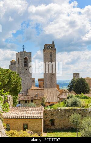 Berühmten alten Turm in der Stadt San Gimignano in Italien Stockfoto