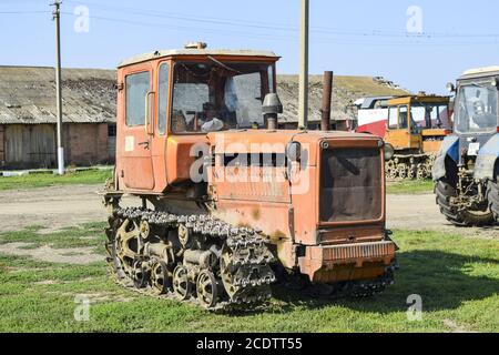 Traktor. Landwirtschaftliche Maschinen. Stockfoto