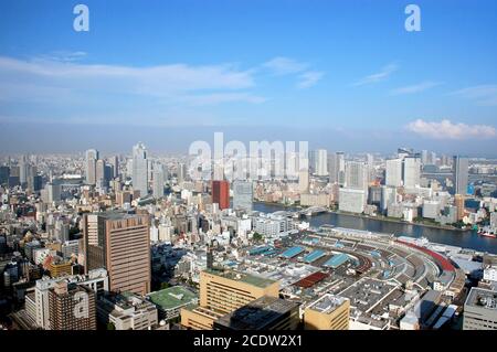 Tsukiji und Sumida River, Tokio, Japan Stockfoto