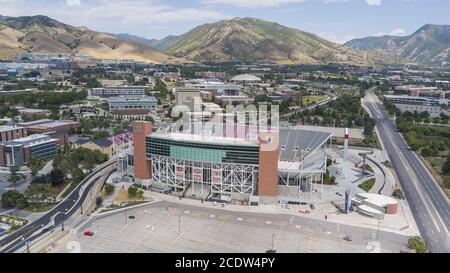 Luftaufnahme Des Rice-Eccles Stadions Auf Dem Campus Der University Of Utah Stockfoto