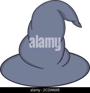 Hexenhut isolierte Illustration auf einem weißen Hintergrund im Cartoon-Stil. Design-Element für halloween Stock Vektor