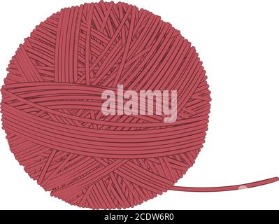 Ball of Thread isolierte Illustration auf weißem Hintergrund im Cartoon-Stil. Designelement Stock Vektor