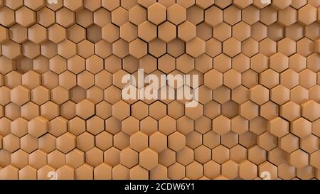 Gelbe hexagon Hintergrund, 3 Abbildung d Stockfoto