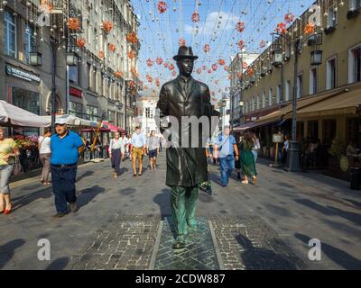 Moskau, Russland - 9. September. 2018. Denkmal des Komponisten Sergei Prokofjew in der Kamergersky Lane Stockfoto