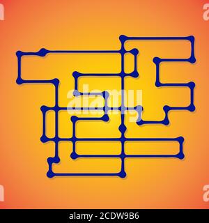 Mechanische Schemen, technische Zeichnung mit geometrischen Teilen Mechanismus. Futuristisches Industrieprojekt kann im Webdesign verwendet werden Stockfoto