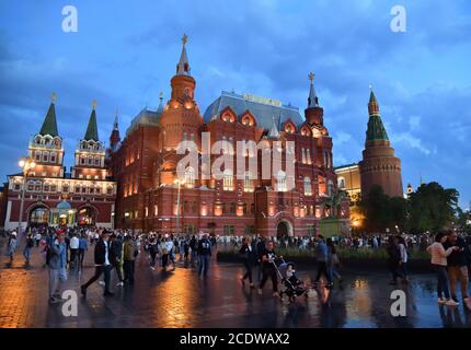 Moskau, Russland - September 22. 2018. Historisches Museum auf dem Manezhnaya Platz Stockfoto