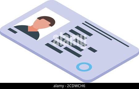 Symbol für Sicherheitsdienst-id-Karte, isometrischer Stil Stock Vektor