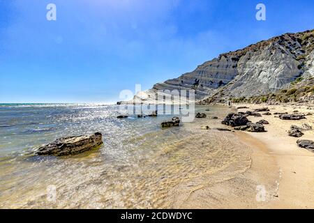 Porto Empedocle - Scala dei Turchi an der Südküste Von Sizilien Stockfoto