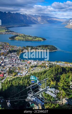 Lake Wakatipu und Queenstown, Neuseeland Stockfoto