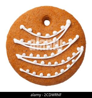 Lebkuchen Kugel Cookie isoliert auf weißem Hintergrund Stockfoto
