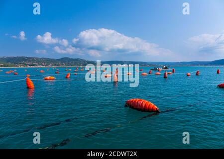 Meeresfarm, Naturpark Sečovlje Saline, Slowenien, Europa Stockfoto