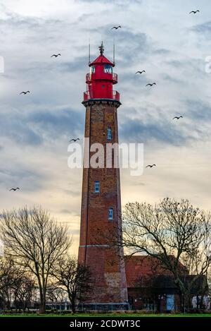 Leuchtturm auf der Insel Fehmarn. Stockfoto