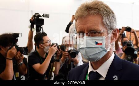 Taipeh, Taiwan. August 2020. Der tschechische Senatsvorsitzende Milos Vystrcil kam am 30. August 2020 nach Taipei, Taiwan, um Taiwan zu besuchen. Kredit: Michal Krumphanzl/CTK Foto/Alamy Live Nachrichten Stockfoto