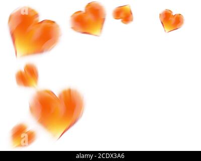 Roten Edelstein schnell bewegenden Herzen isoliert auf weißem Hintergrund. Geometrische zerknitterten dreieckigen low-Poly Style Grafik 3d Render Interessenvertreter Stockfoto