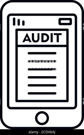 Smartphone-Audit-Symbol. Umriss Smartphone-Audit-Vektor-Symbol für Web-Design isoliert auf weißem Hintergrund Stock Vektor