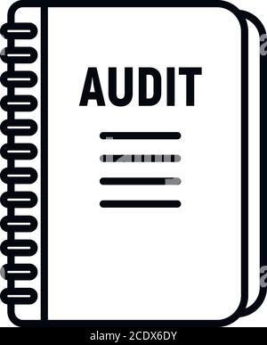 Notizbussymbol „Audit“. Vektorsymbol für das Audit-Notizbuch für das Web-Design auf weißem Hintergrund isoliert Stock Vektor
