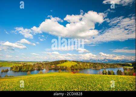 Schöne Panoramalandschaft in Bayern Stockfoto