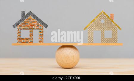 Finanzierung des Wohnungsbaus durch die Bank Stockfoto