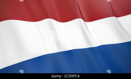 Die winkende Flagge der Niederlande . Hochwertige 3D-Illustration. Perfekt für Nachrichten, Reportagen, Events. Stockfoto