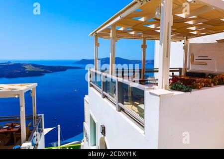 Häuser der Insel Santorini in Griechenland Stockfoto