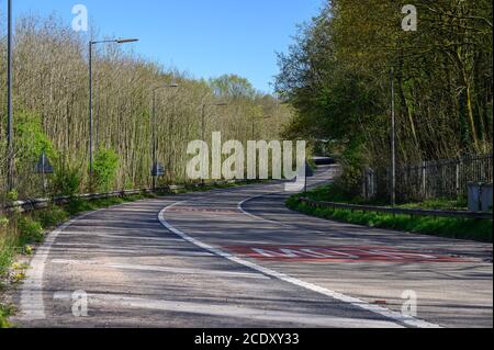 East Lancs Road, A580, während der Sperre Stockfoto