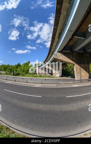 East Lancs Road, A580, während der Sperre Stockfoto