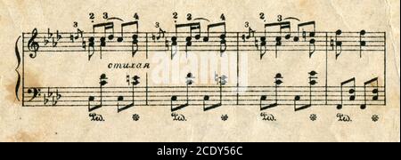 Noten des Komponisten Franz Peter Schubert. Stockfoto