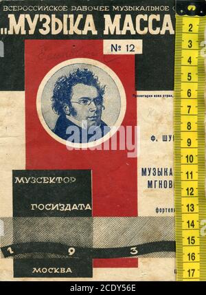 Noten des Komponisten Franz Peter Schubert. Stockfoto