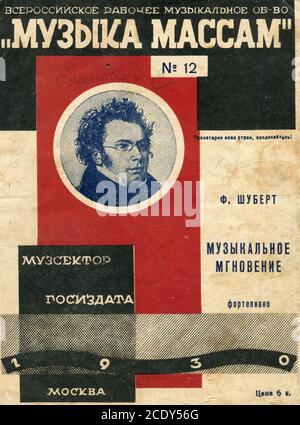 Noten des Komponisten Franz Peter Schubert. Stockfoto