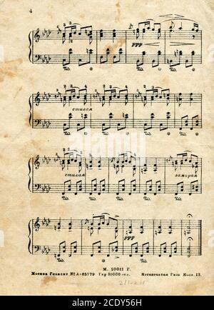 Noten des Komponisten Franz Peter Schubert. Stockfoto