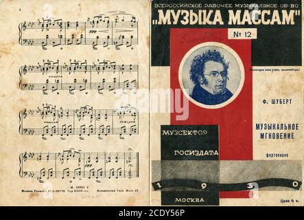 Noten des Komponisten Franz Peter Schubert. Stockfoto