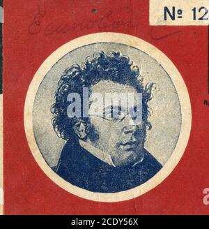 Noten des Komponisten Franz Peter Schubert. Stockfoto